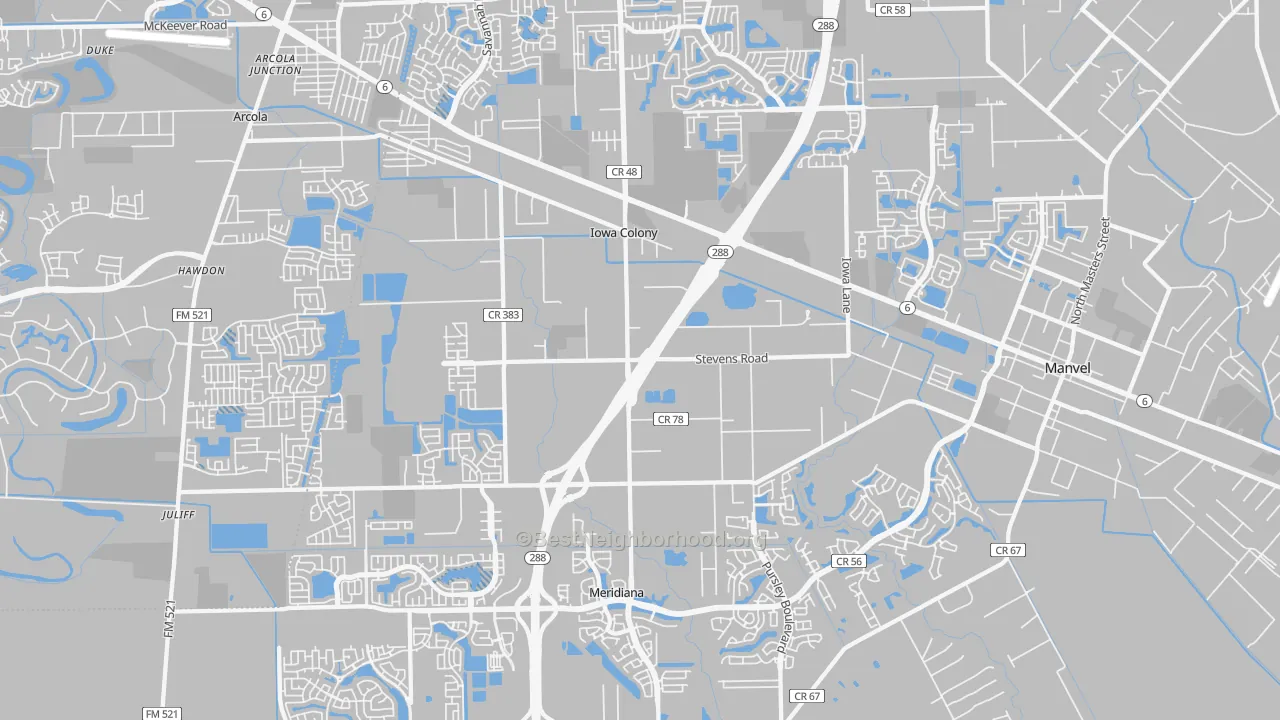 Transit Grade map of Iowa Colony, TX