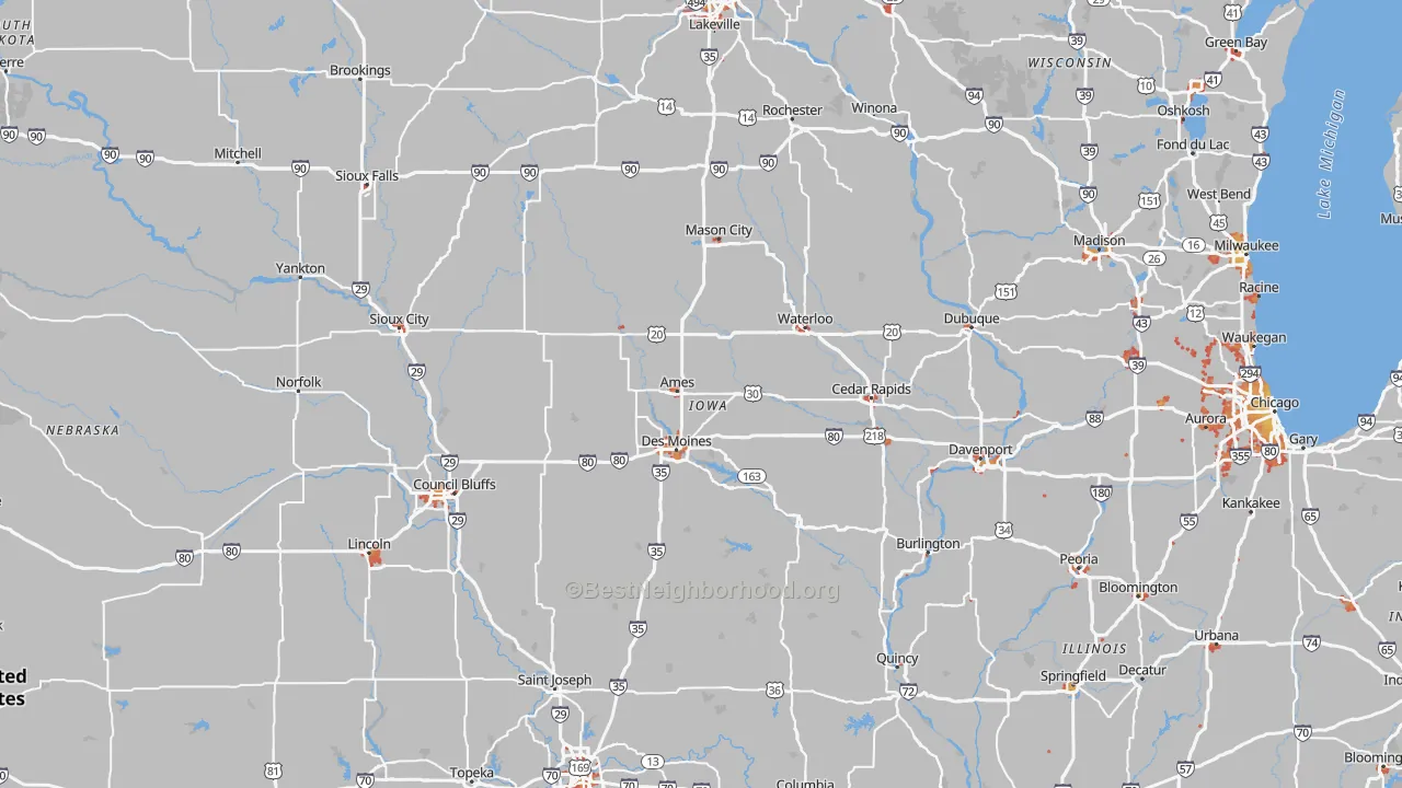 Transit Grade map of Iowa
