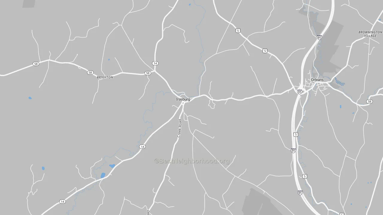Transit Grade map of Irasburg, VT