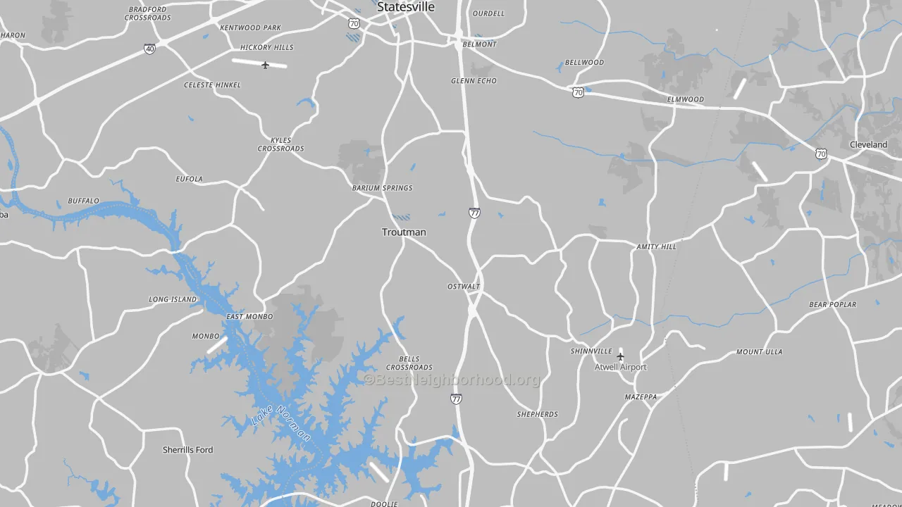 Transit Grade map of Iredell County, NC