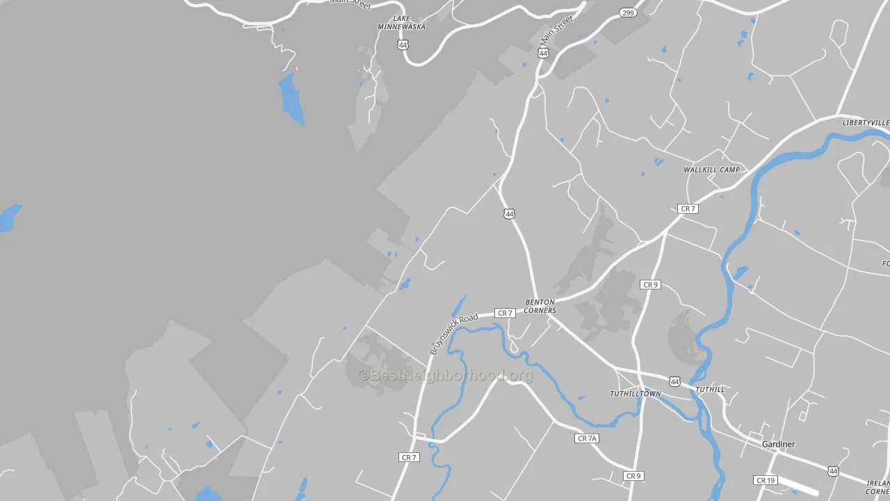 Transit Grade map of Ireland Corners, NY
