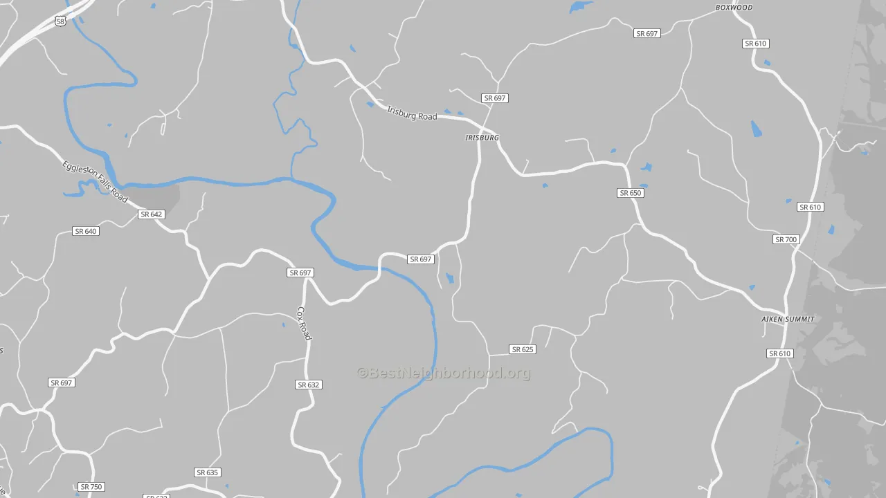Transit Grade map of Irisburg, VA