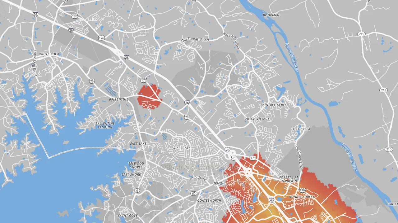 Transit Grade map of Irmo, SC