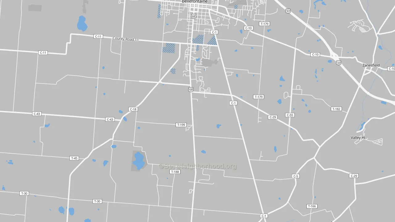 Transit Grade map of Iron City, OH
