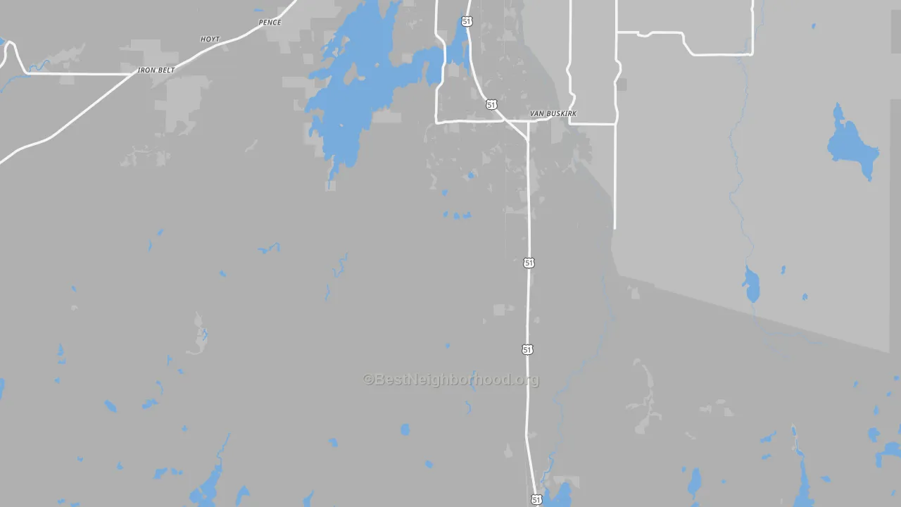 Transit Grade map of Iron County, WI
