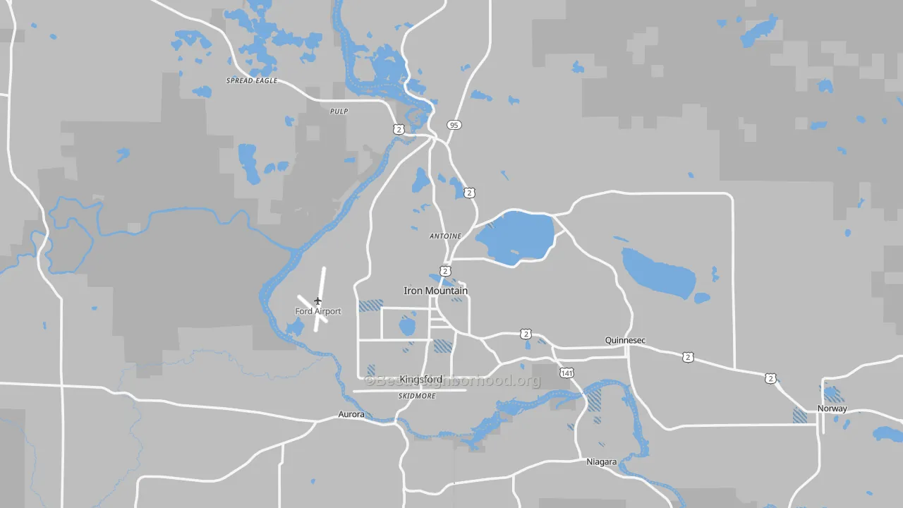 Transit Grade map of Iron Mountain, MI