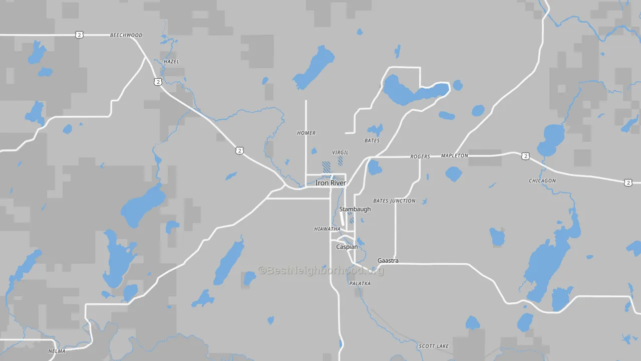 Transit Grade map of Iron River, MI