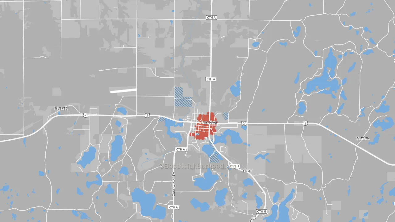 Transit Grade map of Iron River, WI