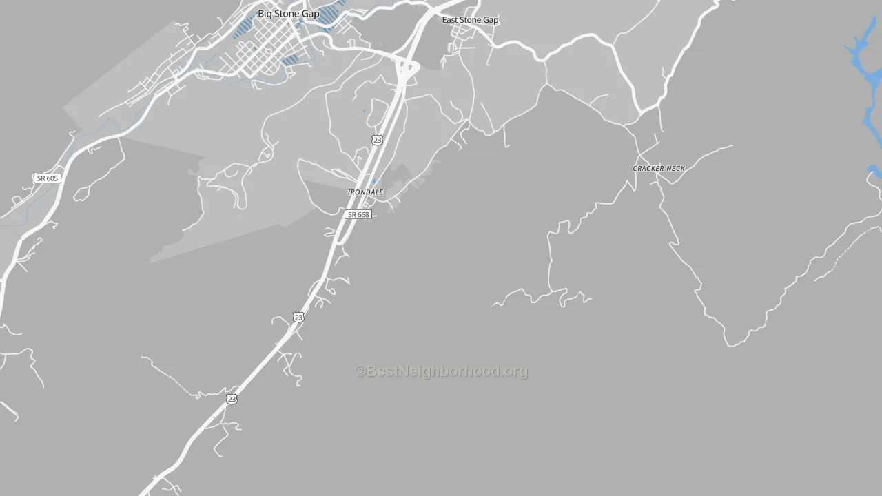 Transit Grade map of Irondale, VA