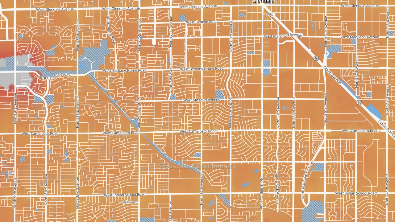 Transit Grade map of Ironwood Terrace, Glendale, AZ
