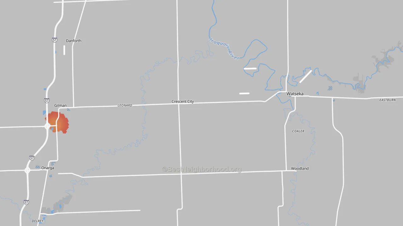 Transit Grade map of Iroquois County, IL