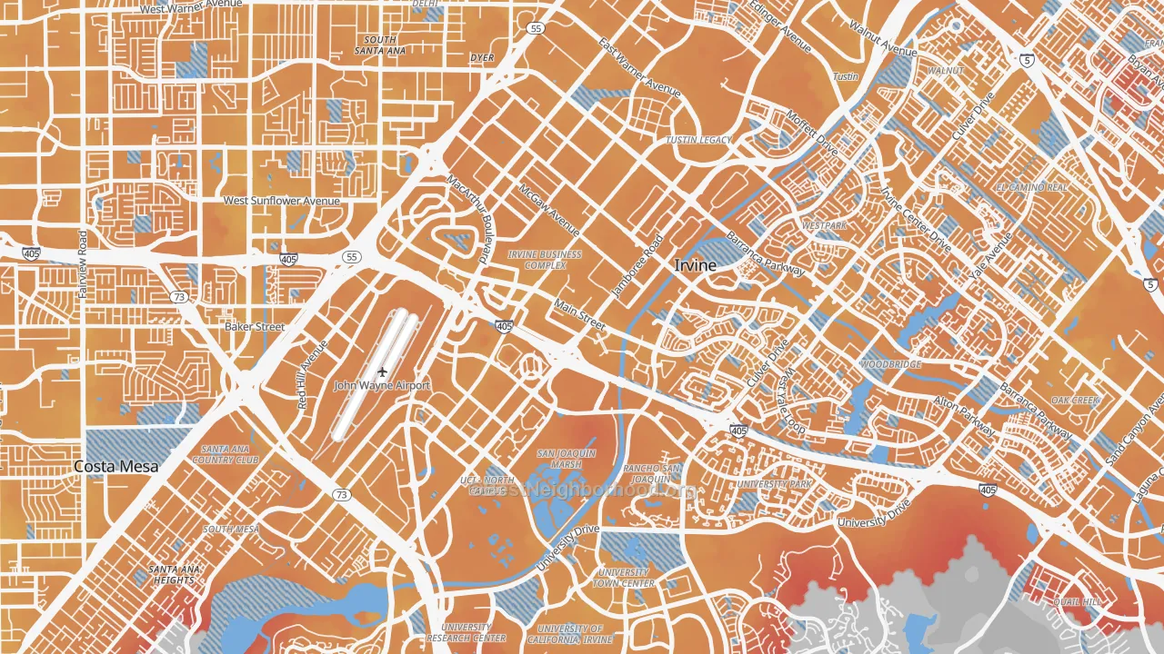 Transit Grade map of Irvine Business Complex, Irvine, CA