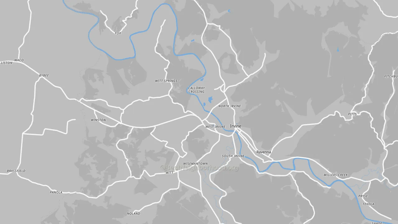 Transit Grade map of Irvine, KY