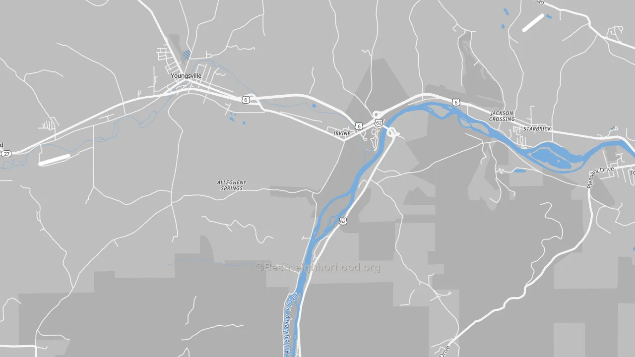 Transit Grade map of Irvine, PA