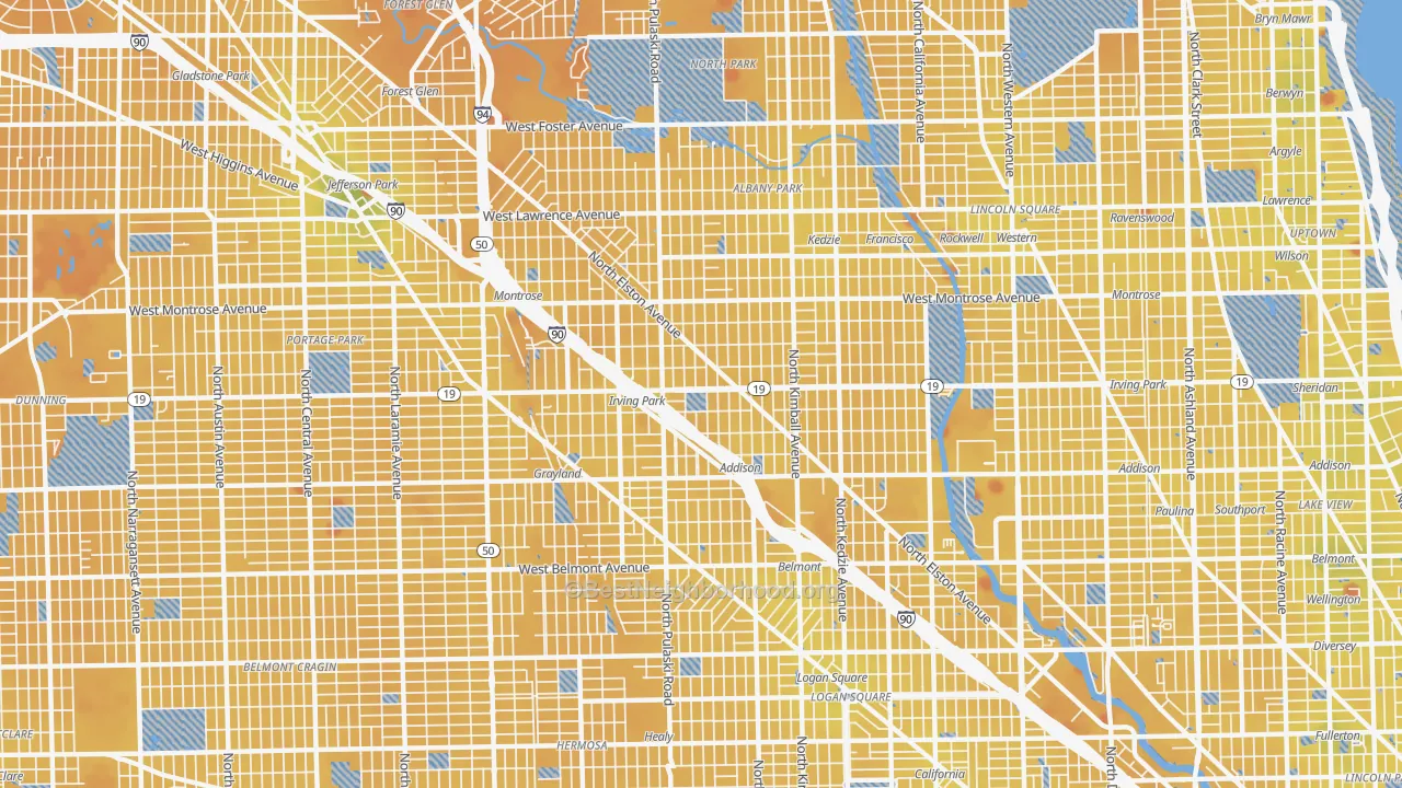 Transit Grade map of Irving Park, Chicago, IL