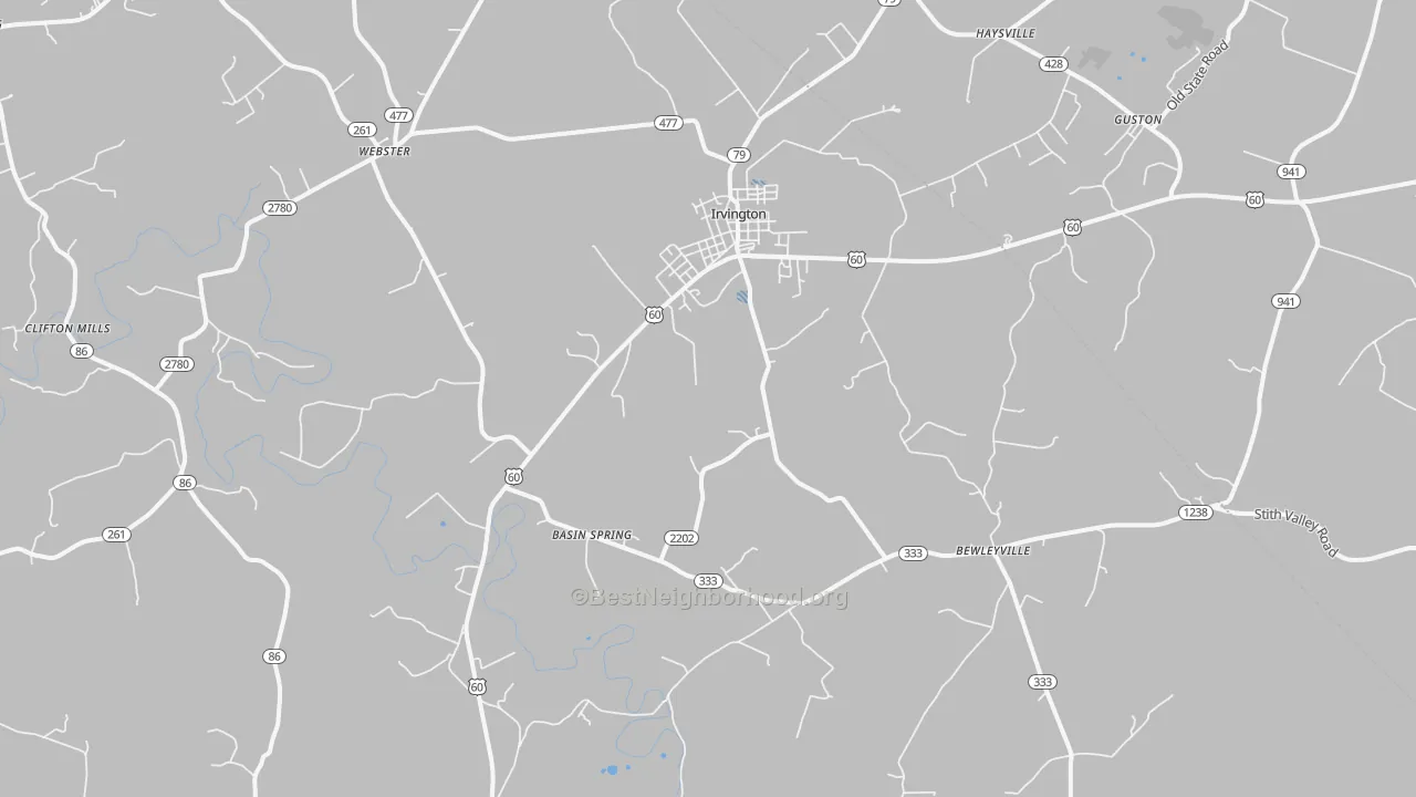 Transit Grade map of Irvington, KY