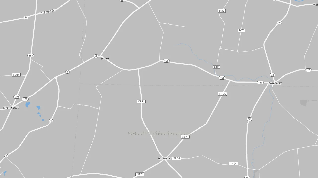 Transit Grade map of Irwin, OH