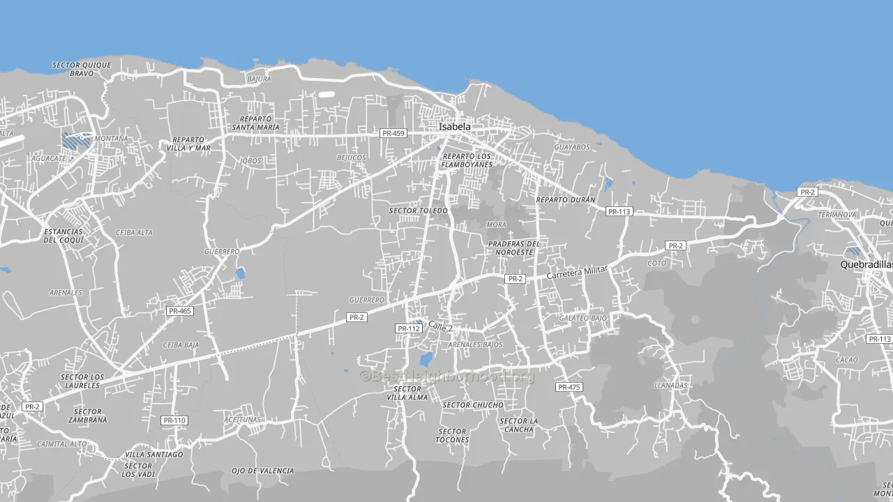 Transit Grade map of Isabela, PR