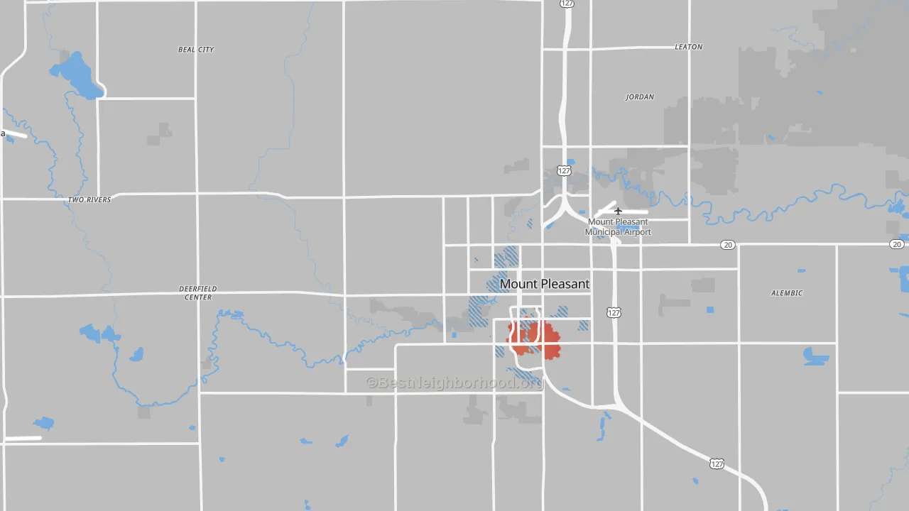 Transit Grade map of Isabella County, MI