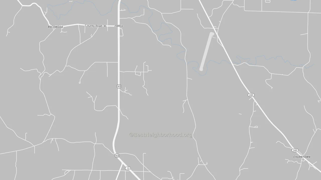 Transit Grade map of Isbell, AL
