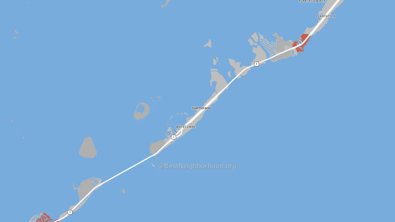Transit Grade map of Islamorada, FL