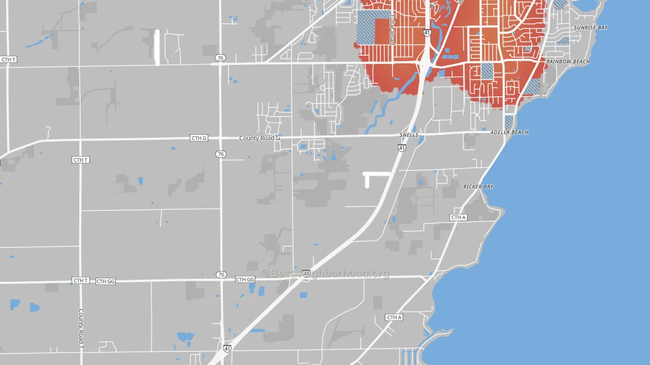 Transit Grade map of Island Beach, WI