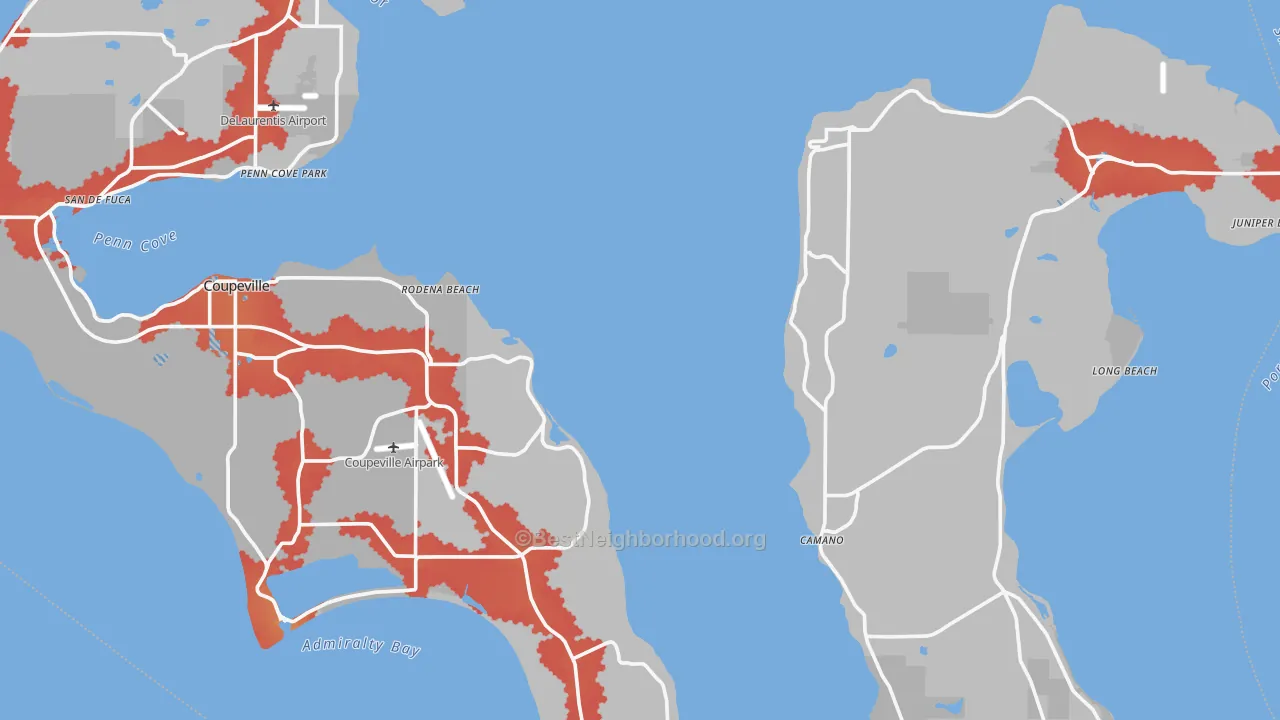 Transit Grade map of Island County, WA