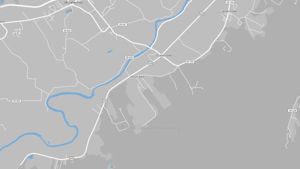 Transit Grade map of Island Ford, VA