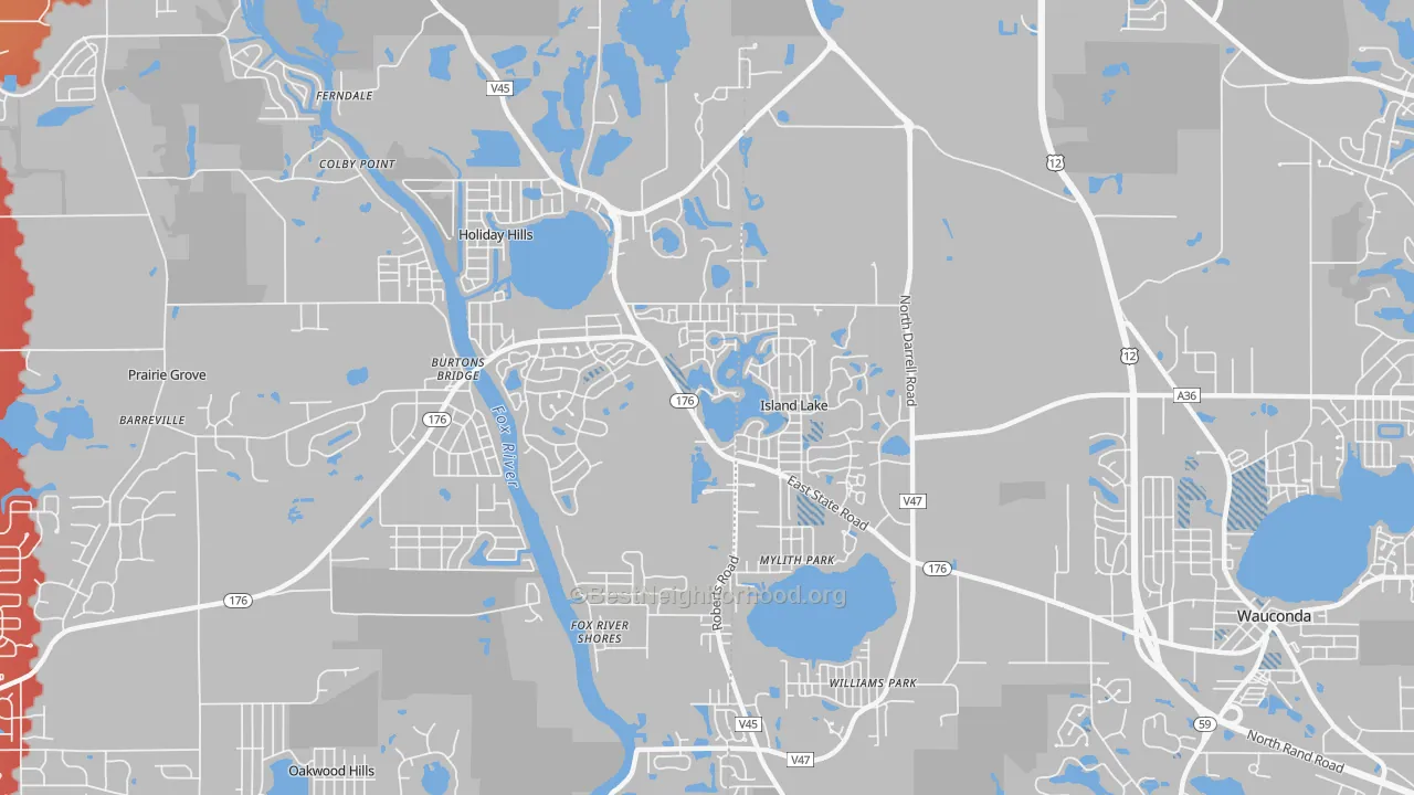 Transit Grade map of Island Lake, IL