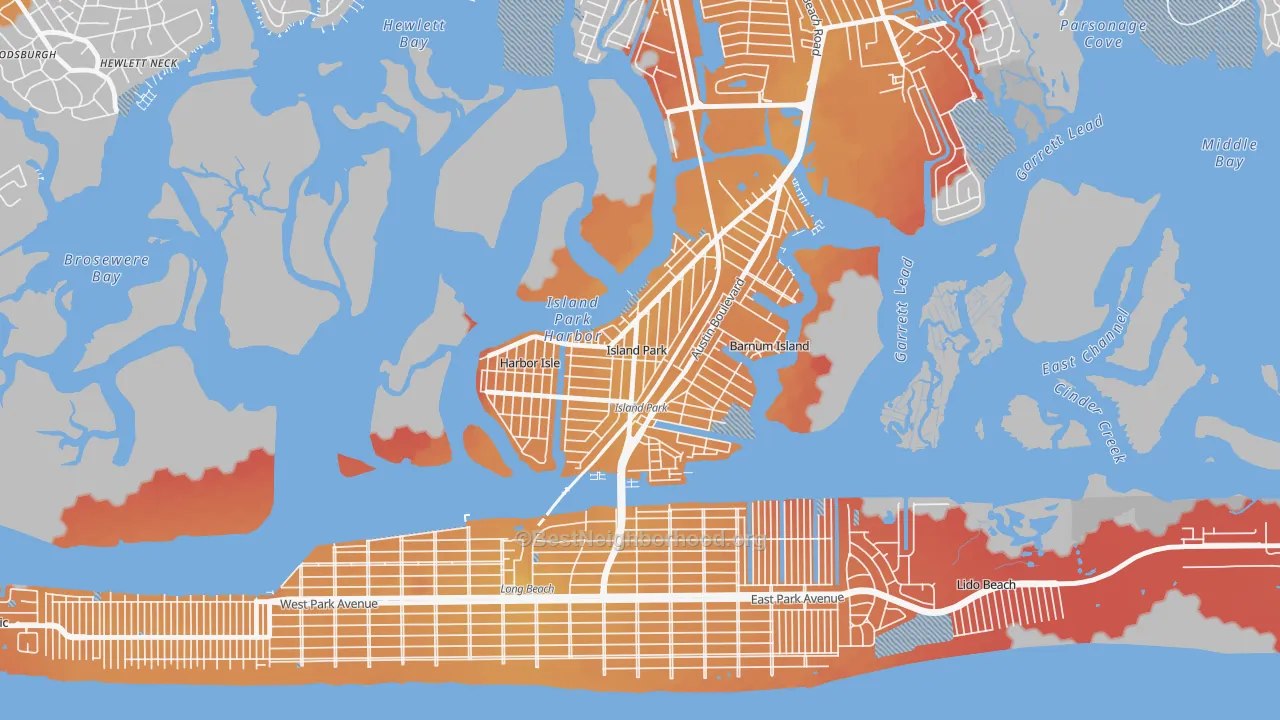 Transit Grade map of Island Park, NY