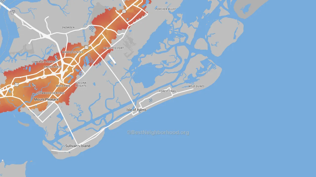 Transit Grade map of Isle Of Palms, SC