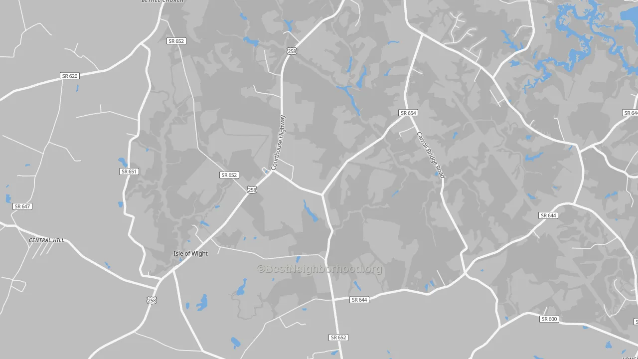 Transit Grade map of Isle of Wight, VA