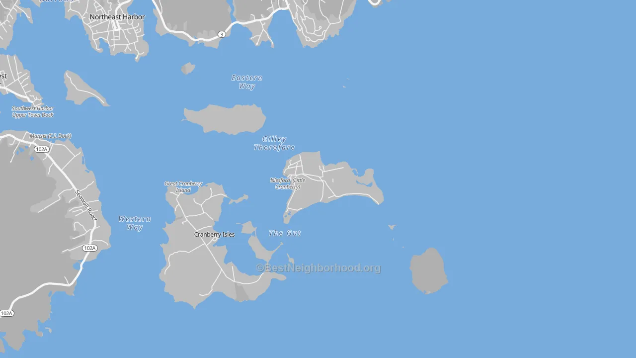 Transit Grade map of Islesford, ME