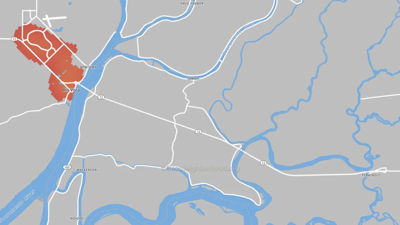 Transit Grade map of Isleton, CA