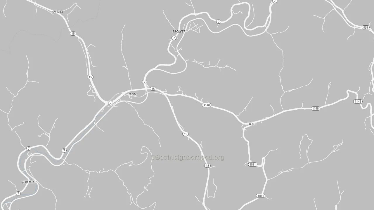Transit Grade map of Isom, KY
