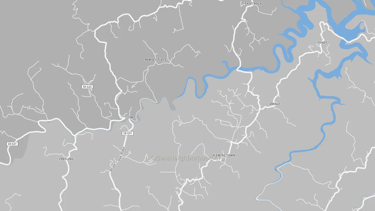 Transit Grade map of Isom, VA