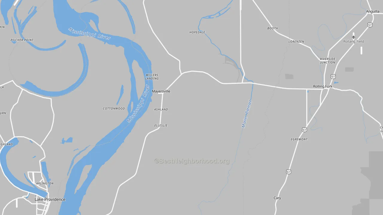 Transit Grade map of Issaquena County, MS