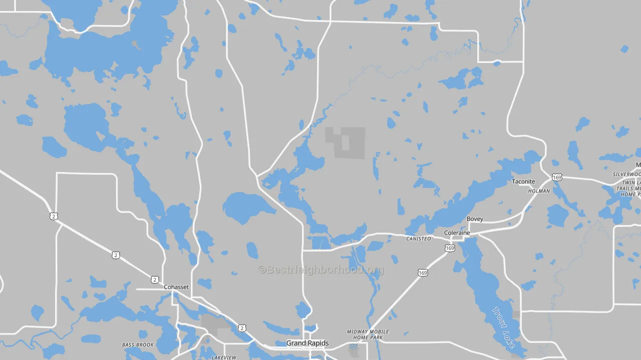 Transit Grade map of Itasca County, MN