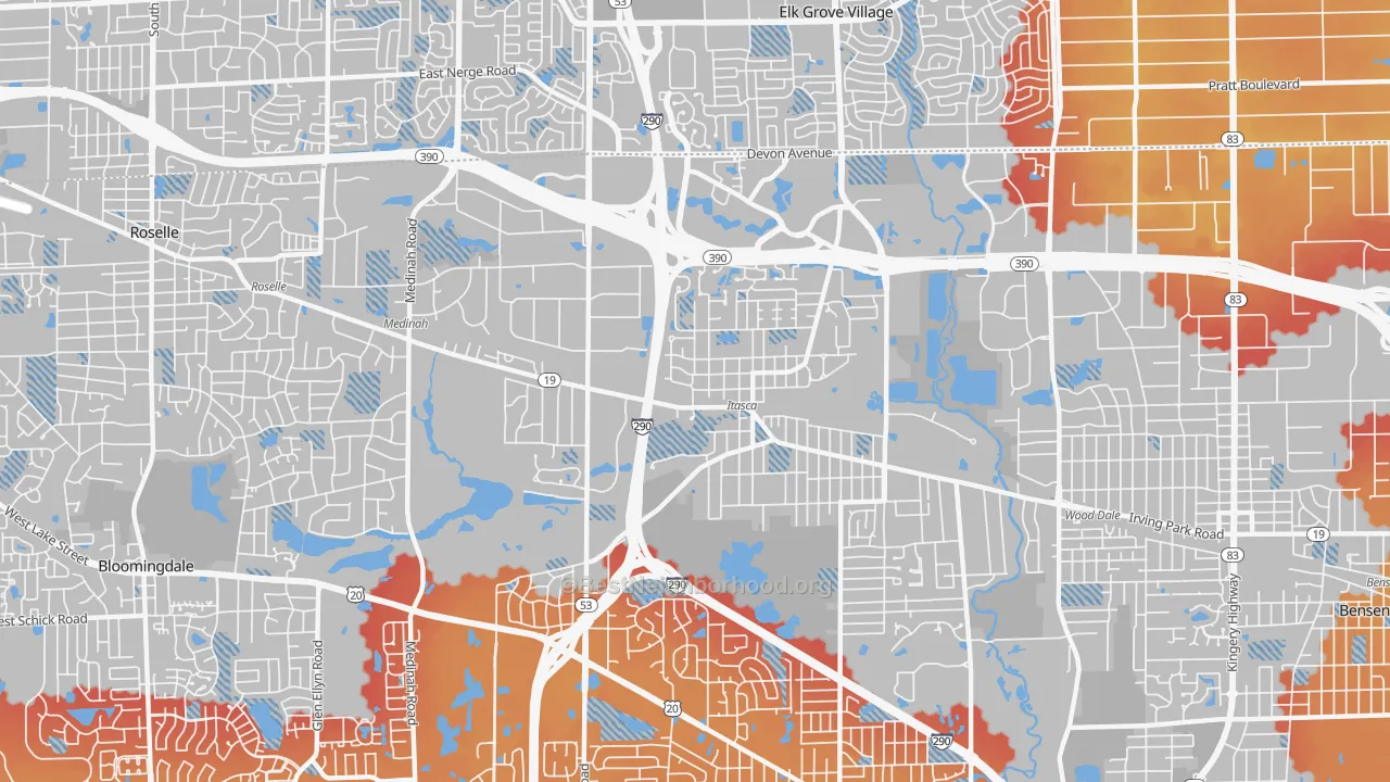 Transit Grade map of Itasca, IL