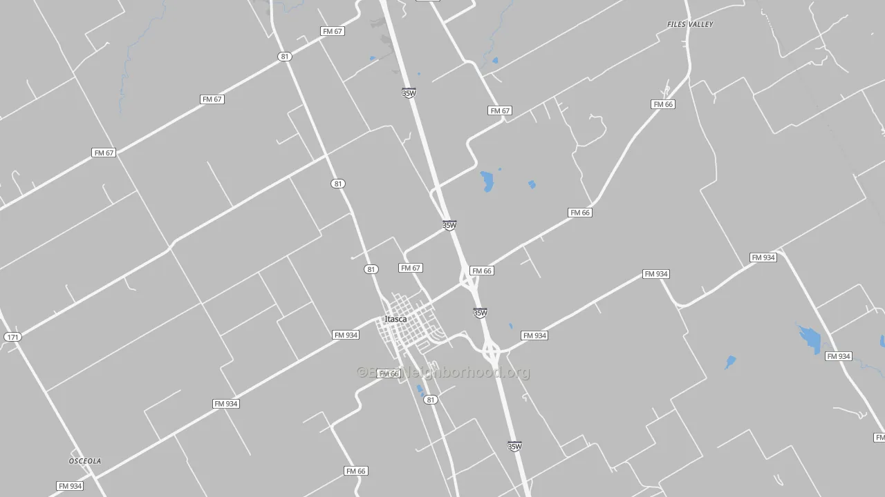 Transit Grade map of Itasca, TX