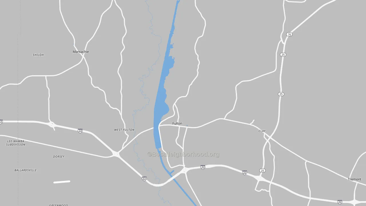 Transit Grade map of Itawamba County, MS