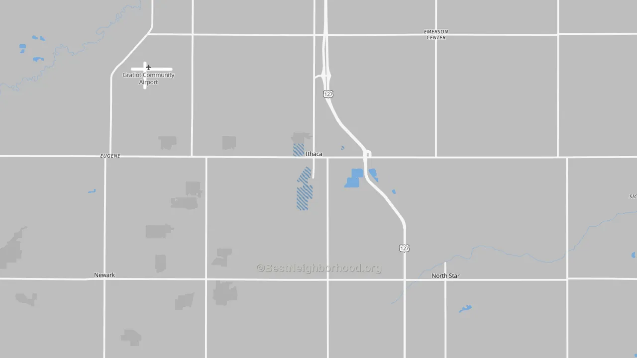 Transit Grade map of Ithaca, MI