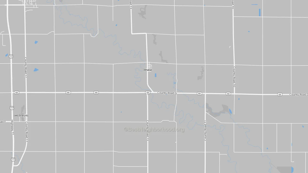 Transit Grade map of Ithaca, NE