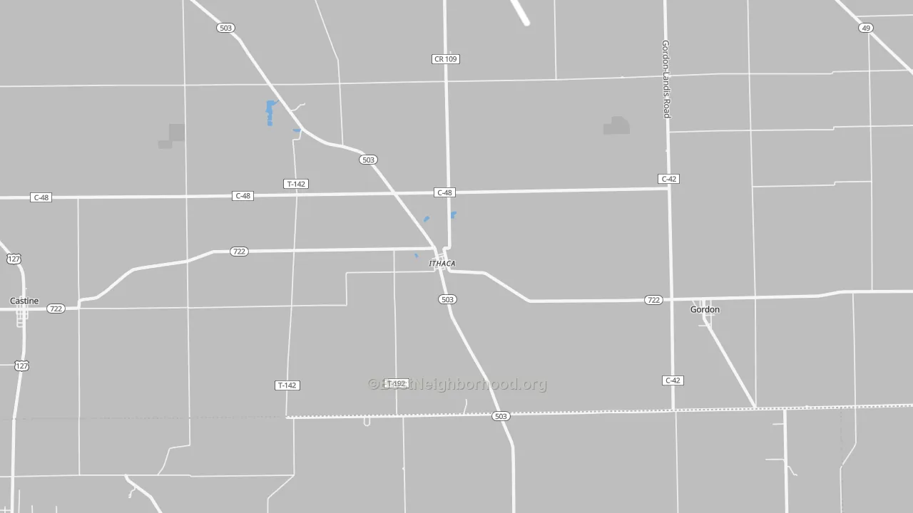 Transit Grade map of Ithaca, OH