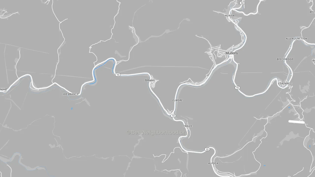Transit Grade map of Itmann, WV