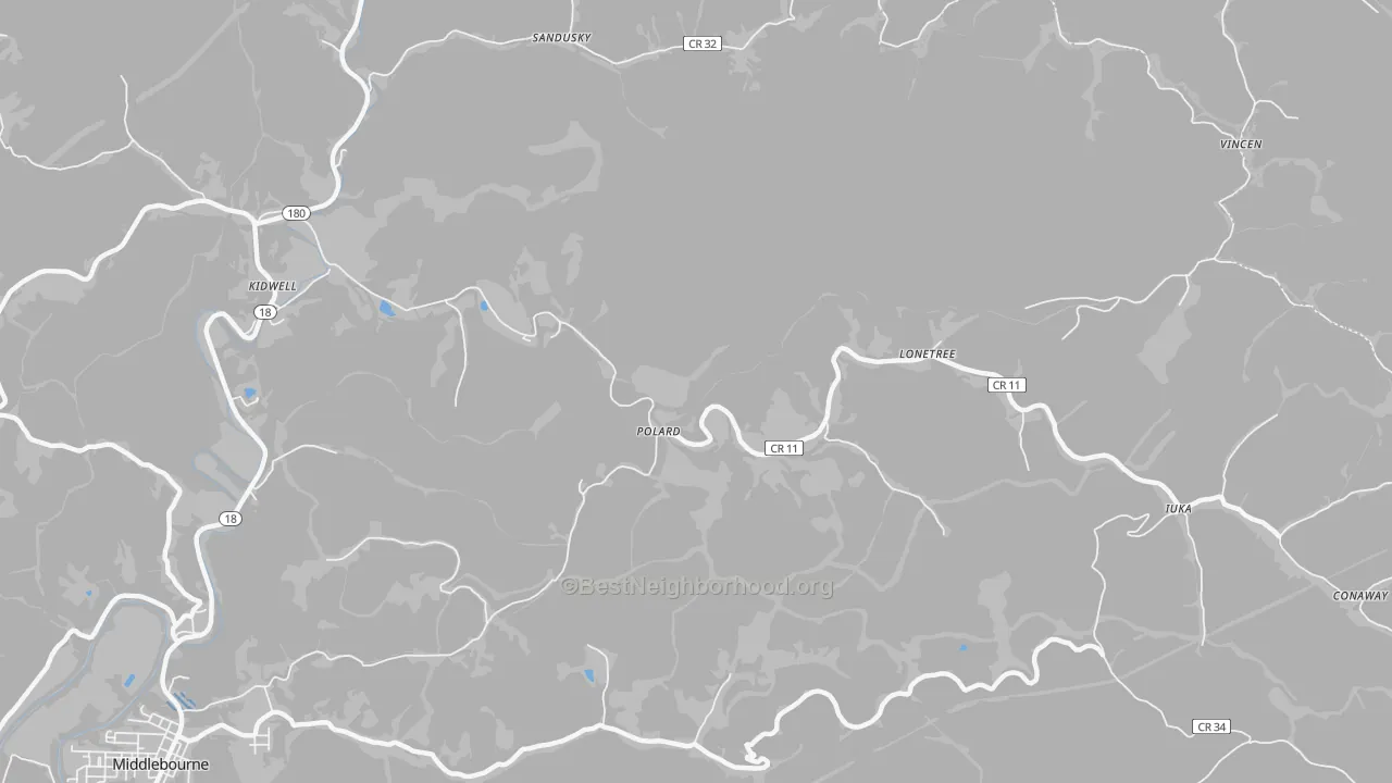 Transit Grade map of Iuka, WV