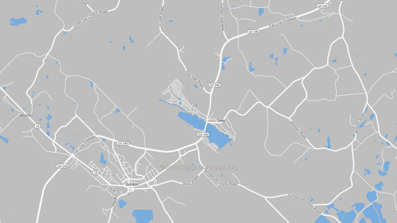 Transit Grade map of Ivey, GA