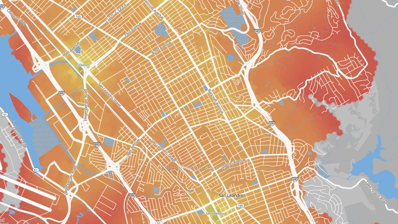 Transit Grade map of Iveywood, Oakland, CA