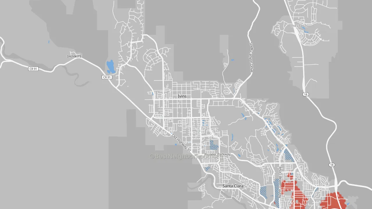 Transit Grade map of Ivins, UT