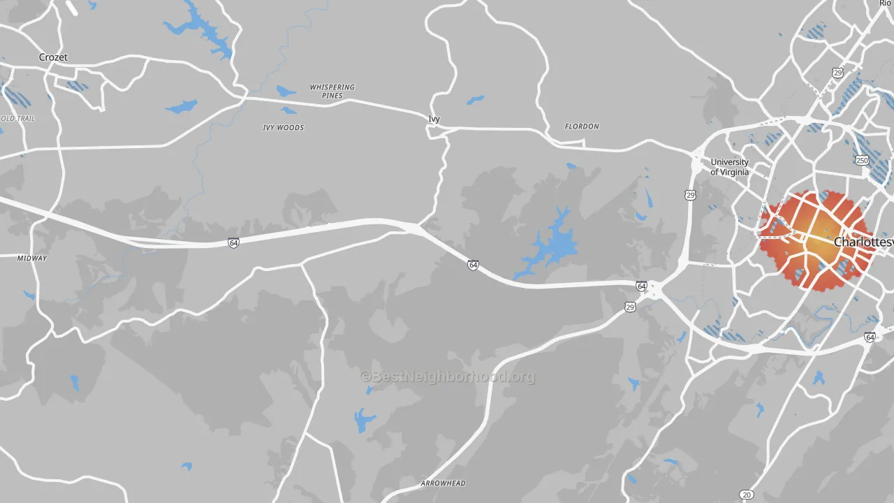 Transit Grade map of Ivy, VA